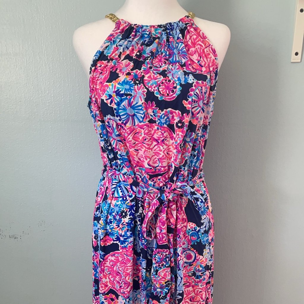 Nwt Lilly Pulitzer Bingham Midi Dress High Tide In Turtle Amazement Size Small